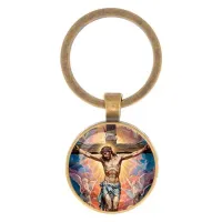 Круглый брелок, цвет бронза, Распятие C1149017
