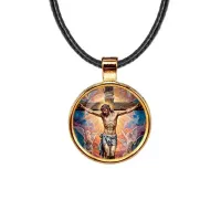 Кулон, цвет золото, со шнурком, Распятие C1149033