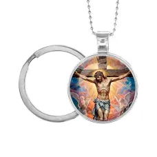 Кулон-брелок, цвет серебро, с цепочкой и кольцом, Распятие C1149054