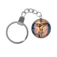 Брелок, нержавеющая сталь, с кольцом для ключей, Распятие C1149061