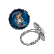 Кольцо металлическое, цвет серебро, Рождество C1150015