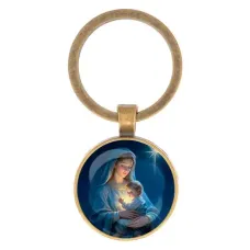 Круглый брелок, цвет бронза, Рождество C1150017