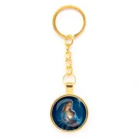 Круглый брелок, цвет золото, с цепочкой, Рождество C1150020