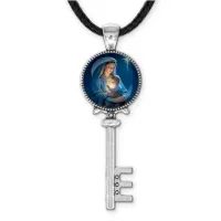 Кулон ключ, цвет серебро, со шнурком, Рождество C1150043