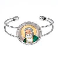 Браслет металлический, цвет серебро, Серафим Саровский C1151034