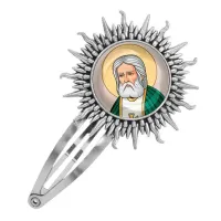 Заколка металлическая, цвет серебро, Серафим Саровский C1151045