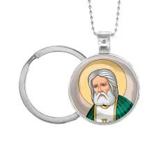 Кулон-брелок, цвет серебро, с цепочкой и кольцом, Серафим Саровский C1151054