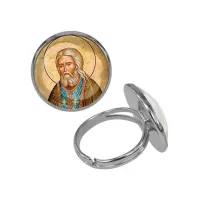 Кольцо металлическое, цвет серебро, Серафим Саровский C1152015