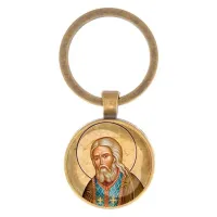 Круглый брелок, цвет бронза, Серафим Саровский C1152017
