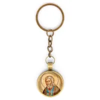 Круглый брелок, цвет бронза, с цепочкой, Серафим Саровский C1152018