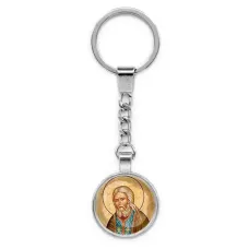 Круглый брелок, цвет серебро, с цепочкой, Серафим Саровский C1152022