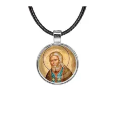 Кулон, цвет серебро, со шнурком, Серафим Саровский C1152027