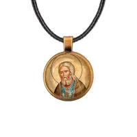 Кулон, цвет бронза, со шнурком, Серафим Саровский C1152029