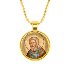 Кулон, цвет золото, с цепочкой, Серафим Саровский C1152032