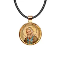 Кулон, цвет золото, со шнурком, Серафим Саровский C1152033