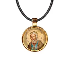 Кулон, цвет золото, со шнурком, Серафим Саровский C1152033