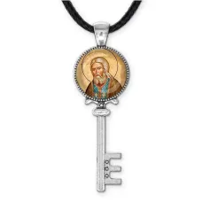 Кулон ключ, цвет серебро, со шнурком, Серафим Саровский C1152043