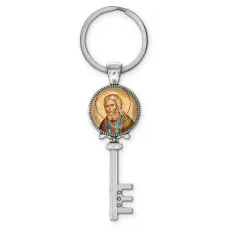 Брелок ключ, цвет серебро, с кольцом для ключей, Серафим Саровский C1152044