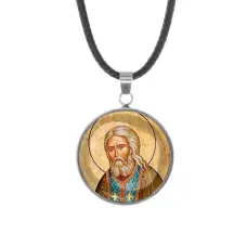 Кулон, нержавеющая сталь, со шнурком, Серафим Саровский C1152062