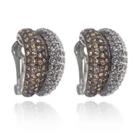 Серьги-клипсы Две полосы со стразами UD255