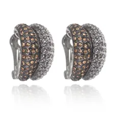 Серьги-клипсы Две полосы со стразами UD255