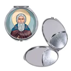 Круглое складное зеркало, цвет серебро, Сергей Радонежский C1153016