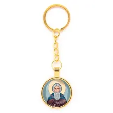 Круглый брелок, цвет золото, с цепочкой, Сергей Радонежский C1153020