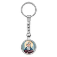 Круглый брелок, цвет серебро, с цепочкой, Сергей Радонежский C1153022