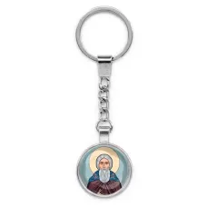 Круглый брелок, цвет серебро, с цепочкой, Сергей Радонежский C1153022