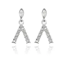 Серьги V со стразами, цвет желтый UD261-y