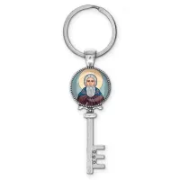 Брелок ключ, цвет серебро, с кольцом для ключей, Сергей Радонежский C1153044