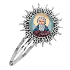 Заколка металлическая, цвет серебро, Сергей Радонежский C1153045