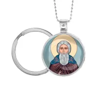Кулон-брелок, цвет серебро, с цепочкой и кольцом, Сергей Радонежский C1153054