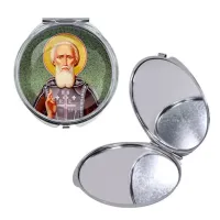 Круглое складное зеркало, цвет серебро, Сергей Радонежский C1154016