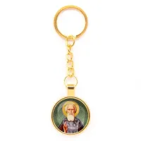 Круглый брелок, цвет золото, с цепочкой, Сергей Радонежский C1154020
