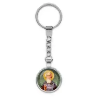 Круглый брелок, цвет серебро, с цепочкой, Сергей Радонежский C1154022