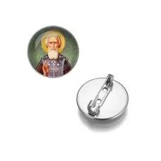 Круглый значок, цвет серебро, Сергей Радонежский C1154023