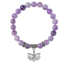 Браслет Лотос и Ом (гармония и развитие), Аметист BSP-12-30
