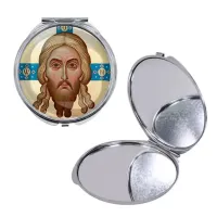 Круглое складное зеркало, цвет серебро, Спас Нерукотворный C1155016