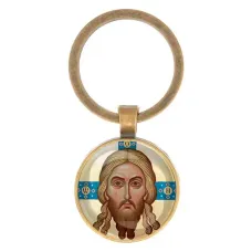 Круглый брелок, цвет бронза, Спас Нерукотворный C1155017