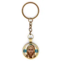 Круглый брелок, цвет бронза, с цепочкой, Спас Нерукотворный C1155018