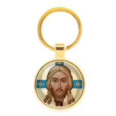 Круглый брелок, цвет золото, Спас Нерукотворный C1155019
