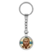 Круглый брелок, цвет серебро, с цепочкой, Спас Нерукотворный C1155022