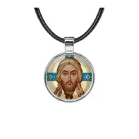Кулон, цвет серебро, со шнурком, Спас Нерукотворный C1155027