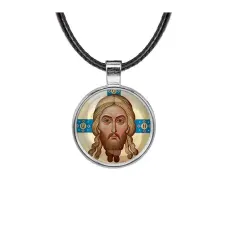 Кулон, цвет серебро, со шнурком, Спас Нерукотворный C1155027