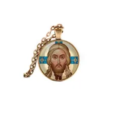 Кулон, цвет бронза, с цепочкой, Спас Нерукотворный C1155028