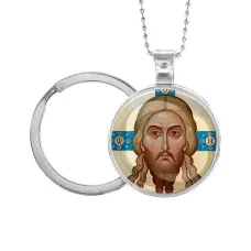 Кулон-брелок, цвет серебро, с цепочкой и кольцом, Спас Нерукотворный C1155054