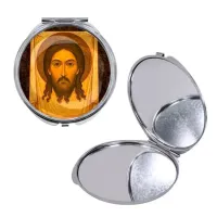 Круглое складное зеркало, цвет серебро, Спас Нерукотворный C1156016