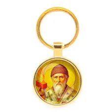 Круглый брелок, цвет золото, Спиридон Тримифунтский C1157019