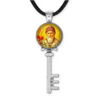 Кулон ключ, цвет серебро, со шнурком, Спиридон Тримифунтский C1157043